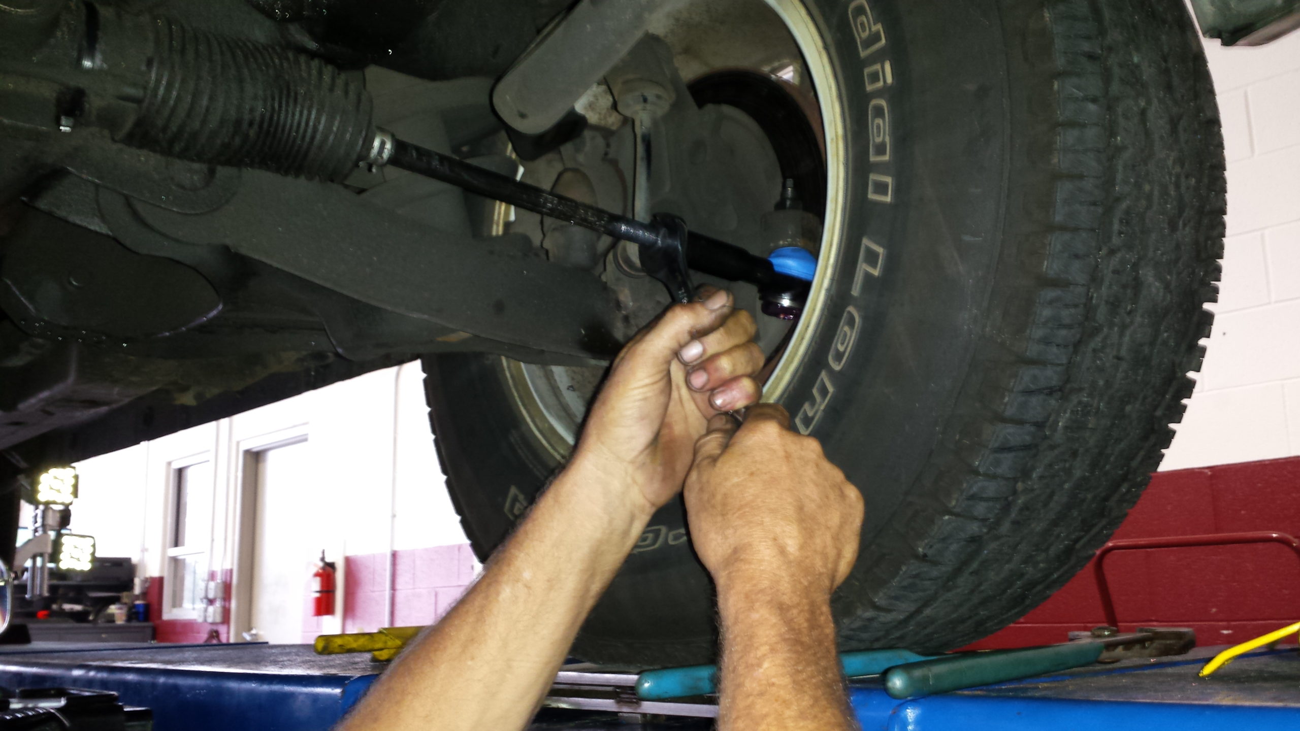 tie rod adjustment during a wheel alignment
